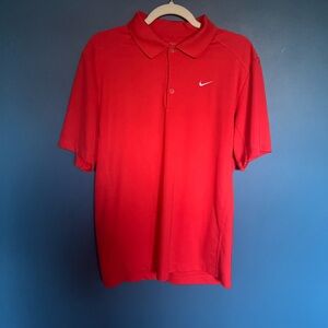 Nike Dri Fir Men's Red Polo Shirt Golf Tour Performance
